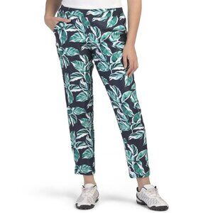 Tommy Bahama Womens Ankle Pants Size XS Green Floral Pull On Pockets Stretch NWT